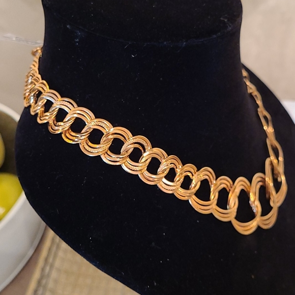 Romanza 18K Gold/ Bronze Graduated Circle Necklace - Picture 2 of 7